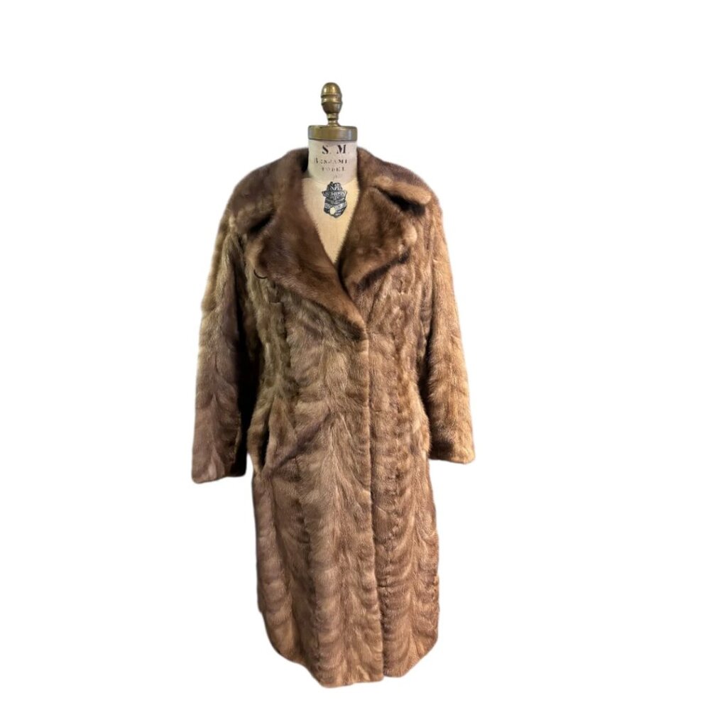 Ted Sisson Light Brown Fur Coat, Medium